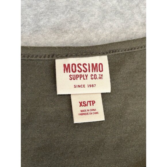 Mossimo Supply Co XS/TP Olive Green Knit Tunic Dress LS Soft A-Line Silhouette - Picture 3 of 9